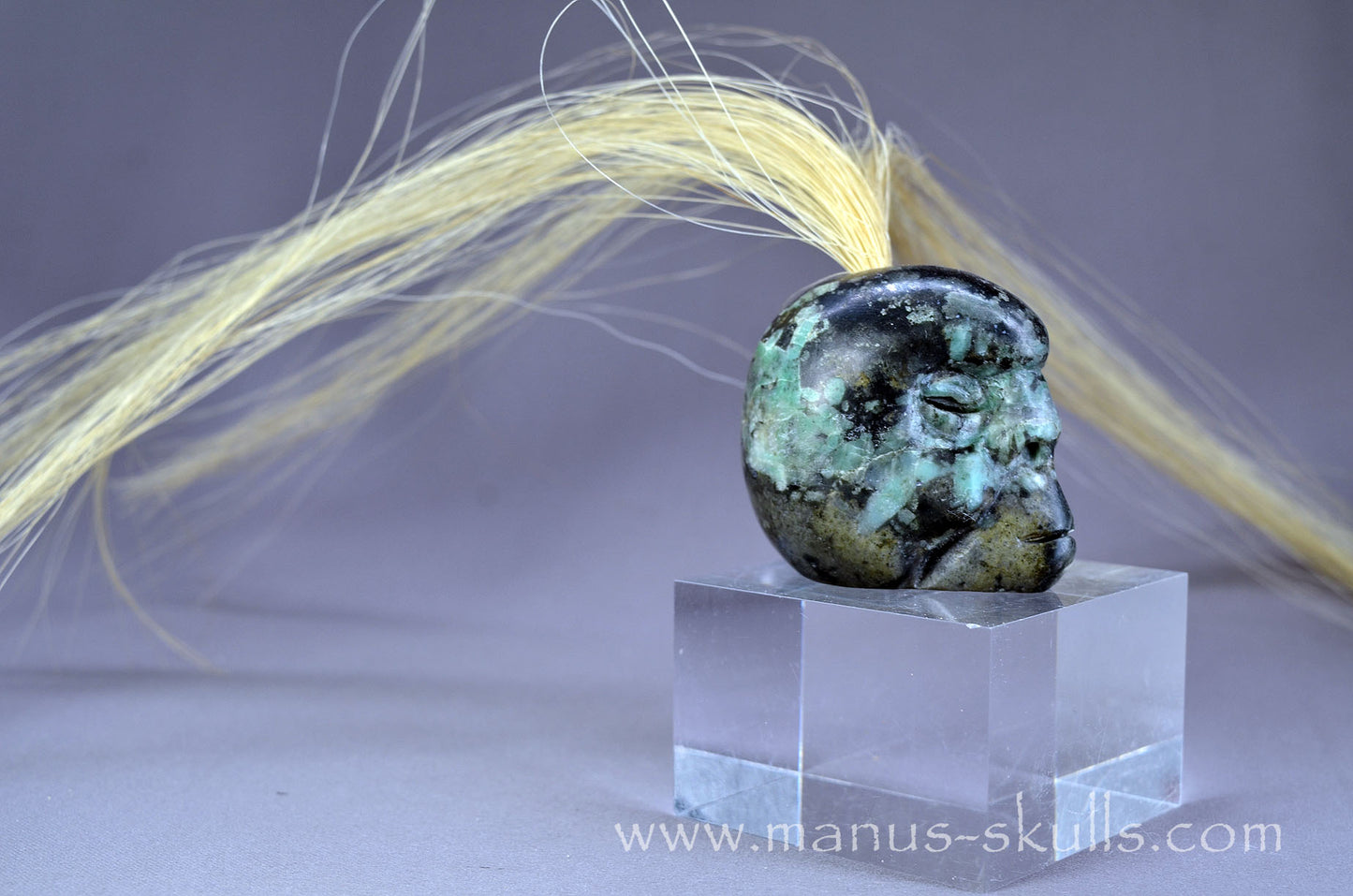 Emerald in Matrix Tribal Skull #091