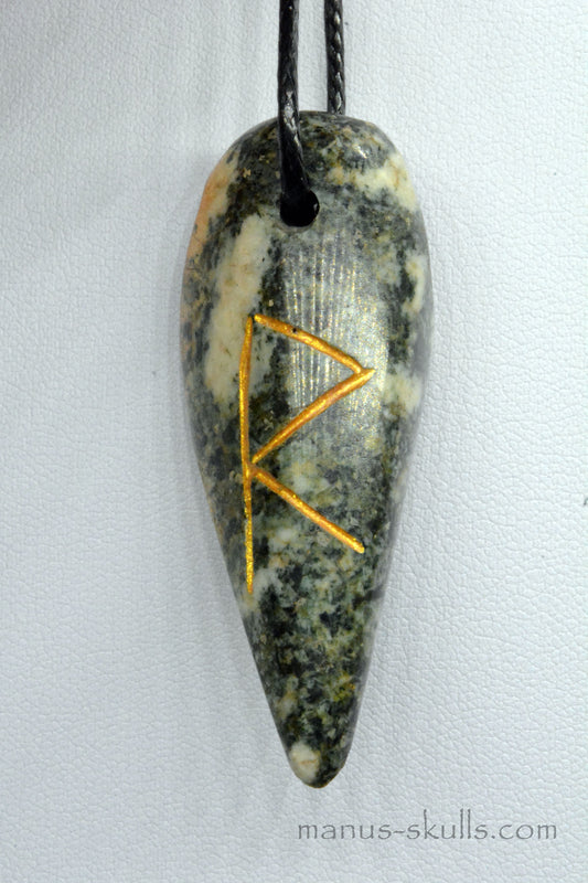 Preseli Bluestone rune pendant RAIDO