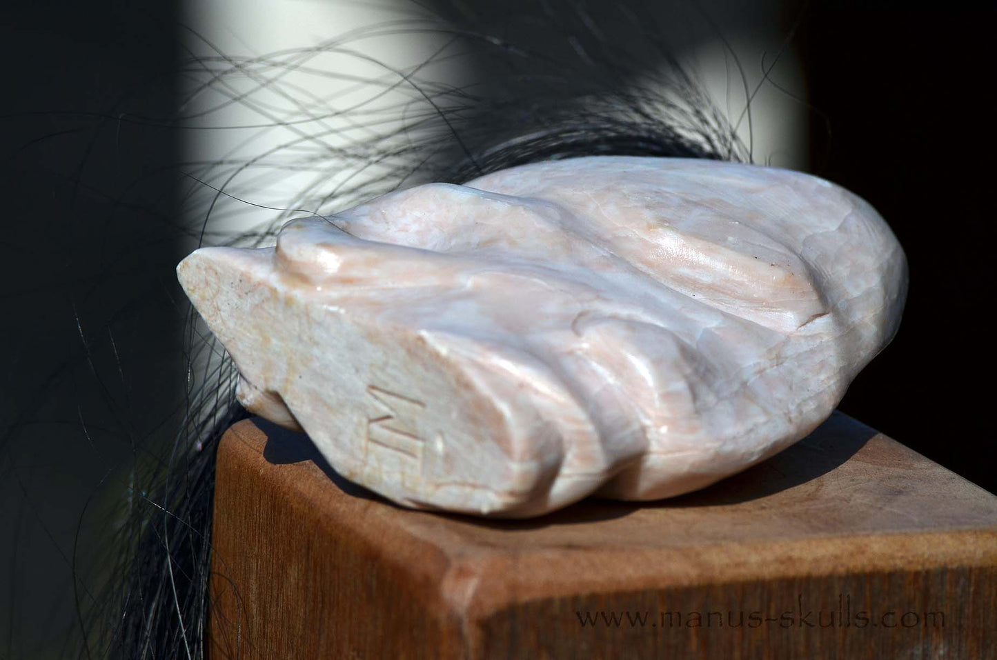 Pink Steatite Tribal Skull #032