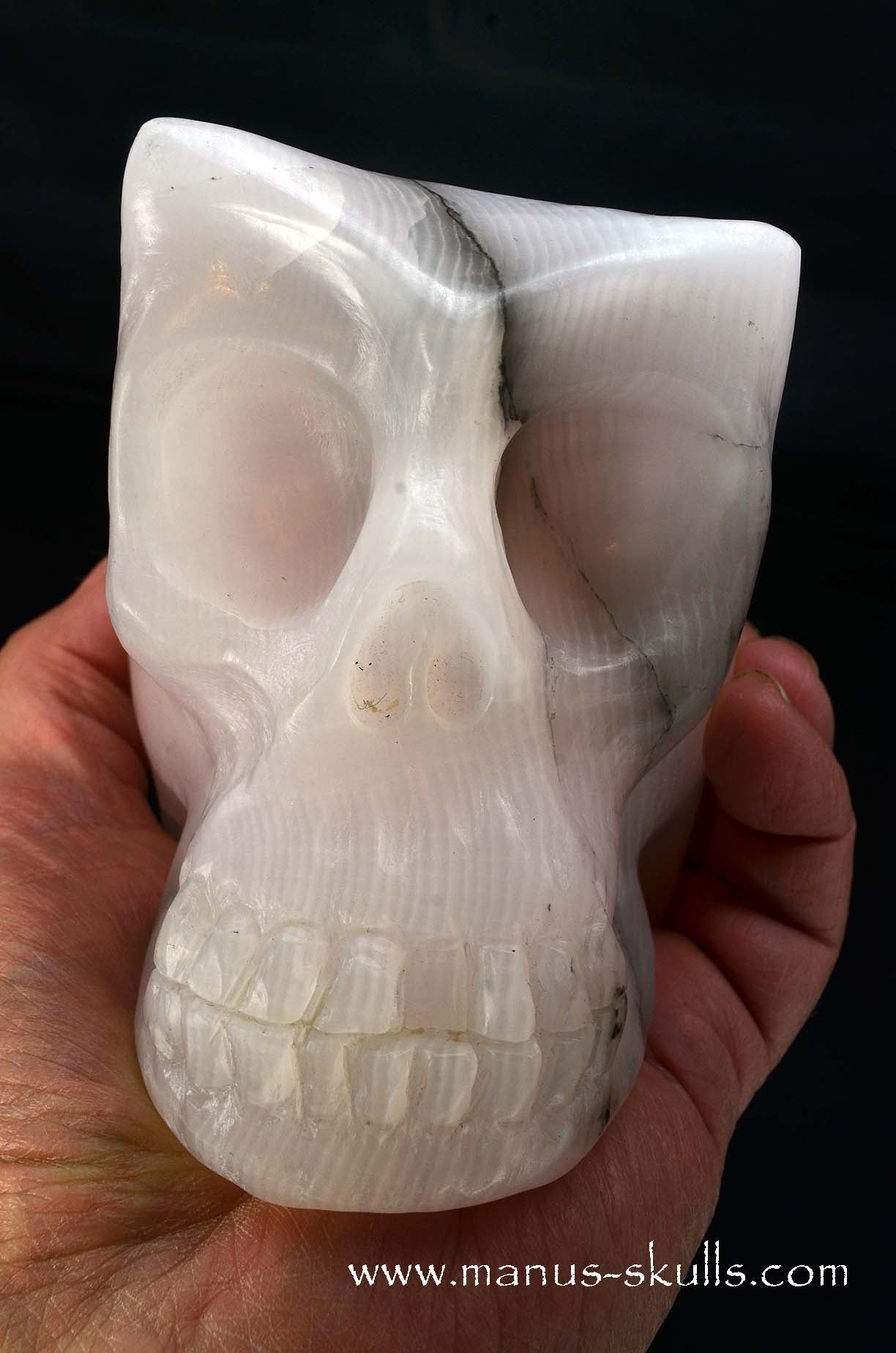 Mangano Calcite Alien Skull