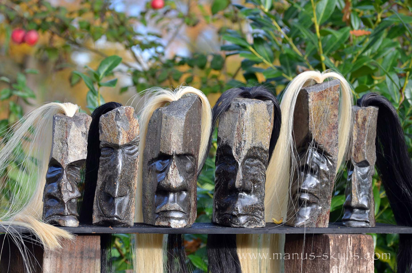 Hexagonal Basalt Tribal Skull #76