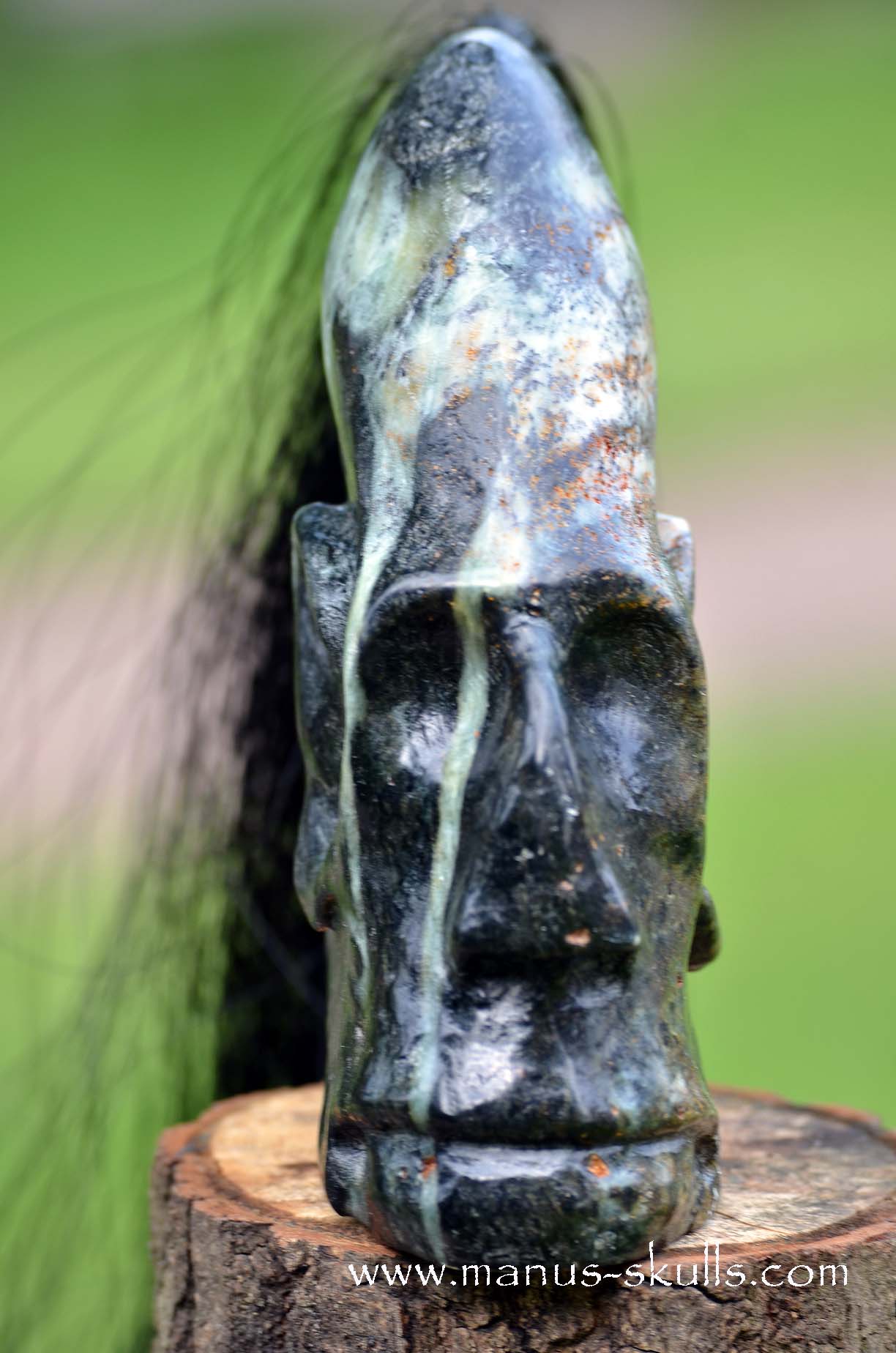 Manus skulls unique Crystal Carvings handmade skulls dragons pendants preseli bluestone tribals spiritual meaning wand Unicorn ..