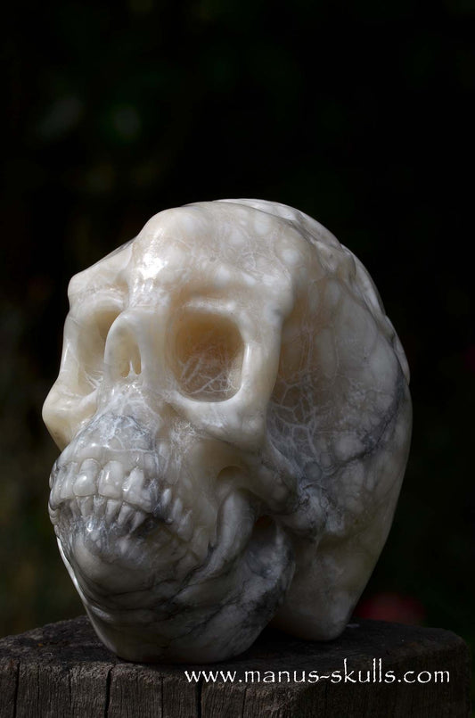 Manus skulls unique Crystal Carvings handmade skulls dragons pendants preseli bluestone tribals spiritual meaning wand Unicorn ..Alabaster