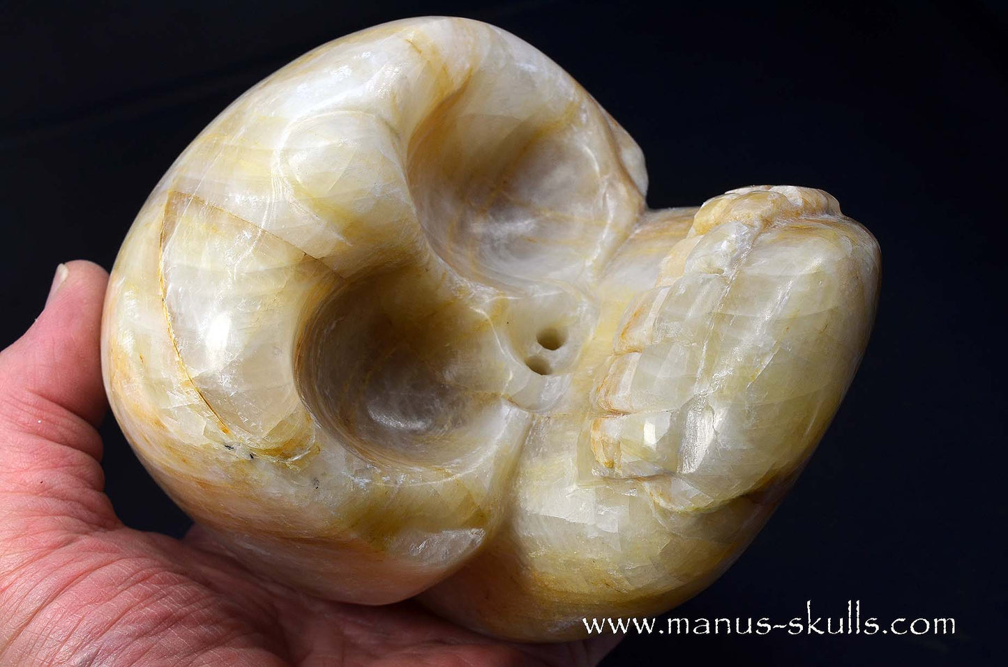 White Calcite Evolian Skull #11