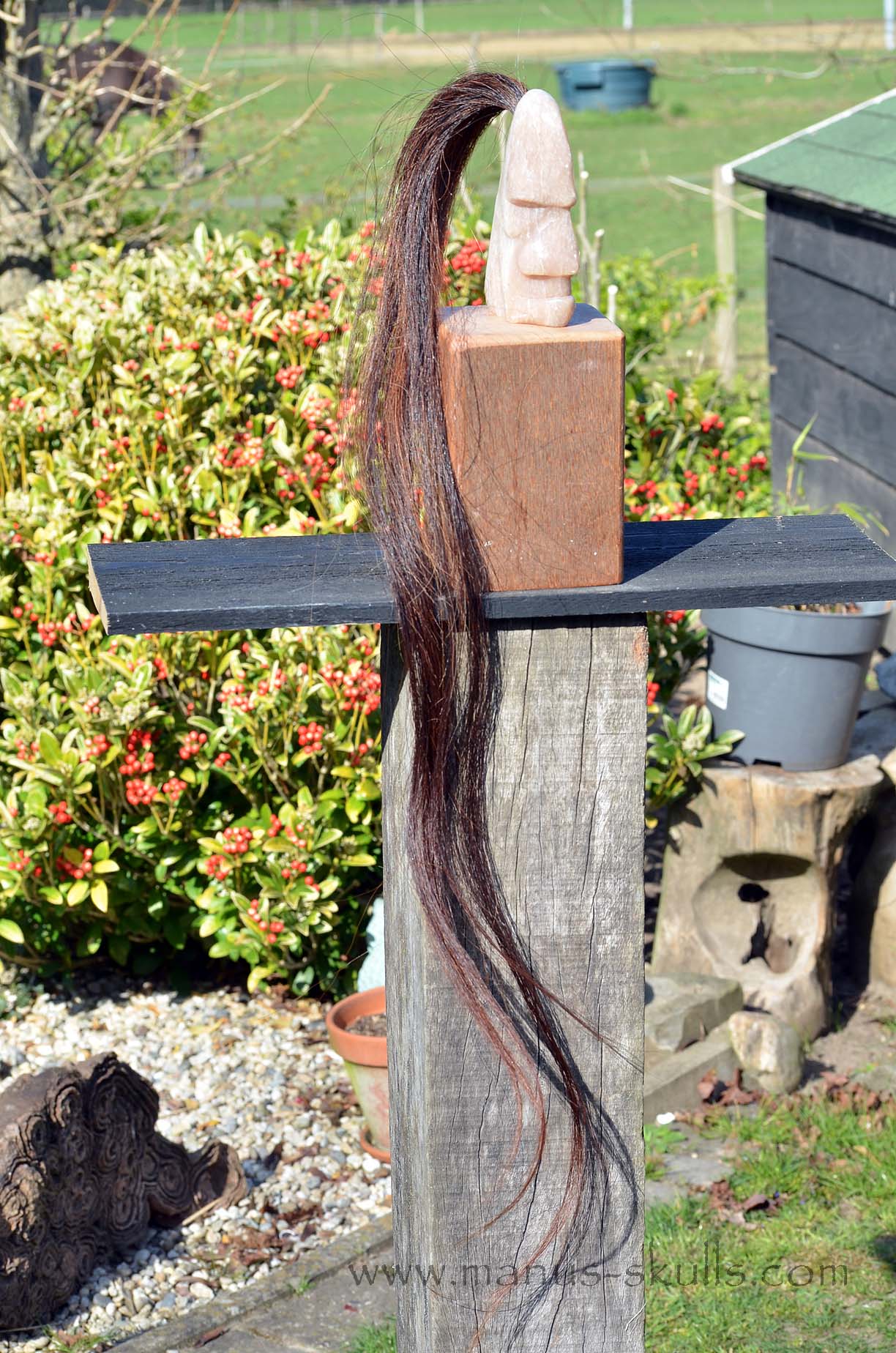 Pink Steatite Tribal Skull #033