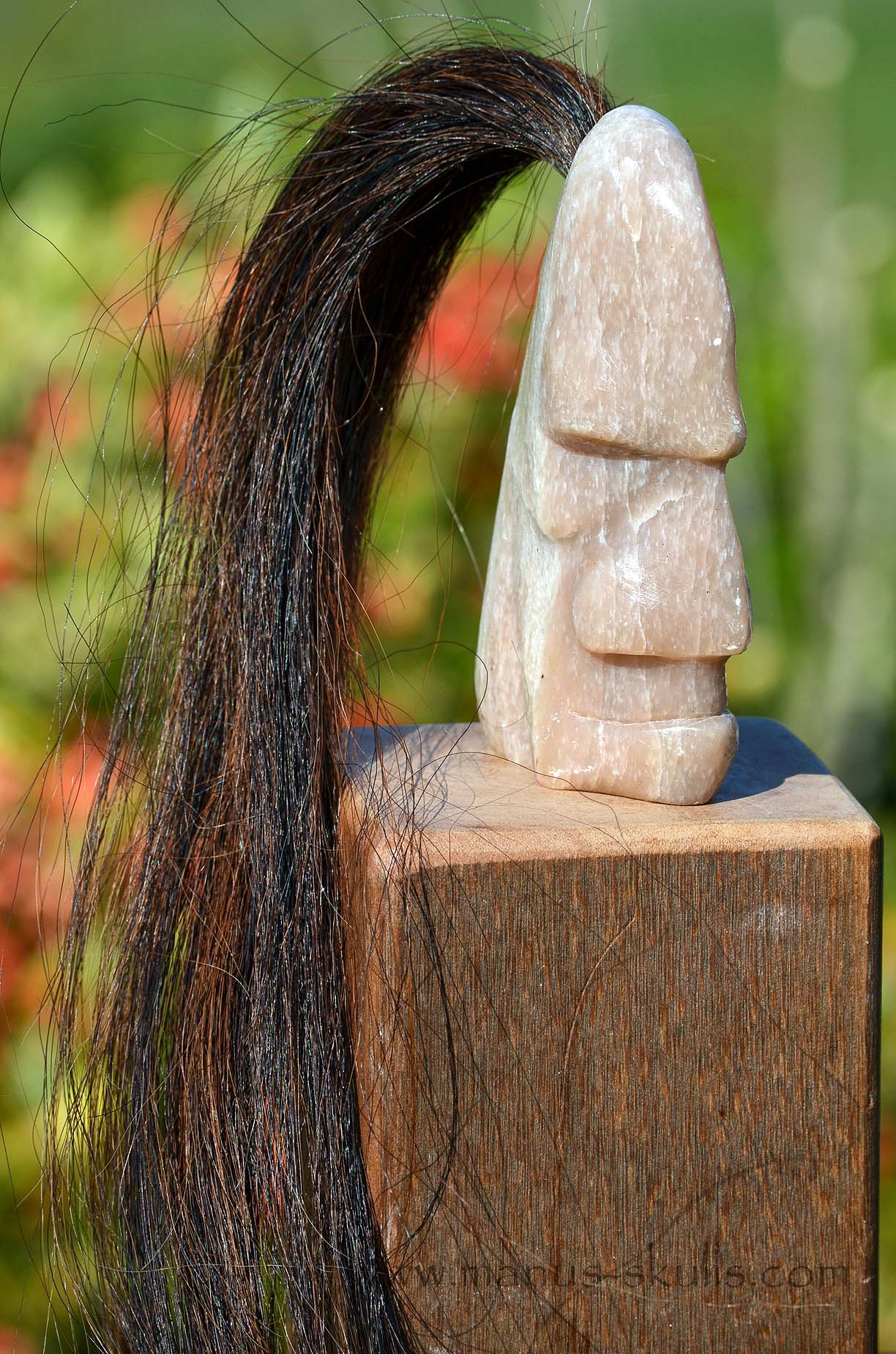 Pink Steatite Tribal Skull #033