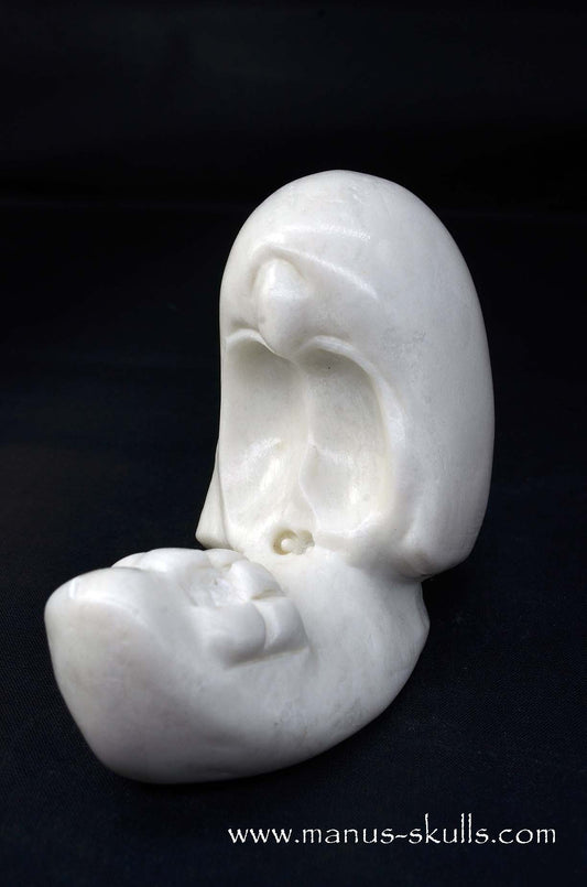 Manus skulls unique Crystal Carvings handmade skulls dragons pendants preseli bluestone tribals spiritual meaning wand Unicorn .. white steatite