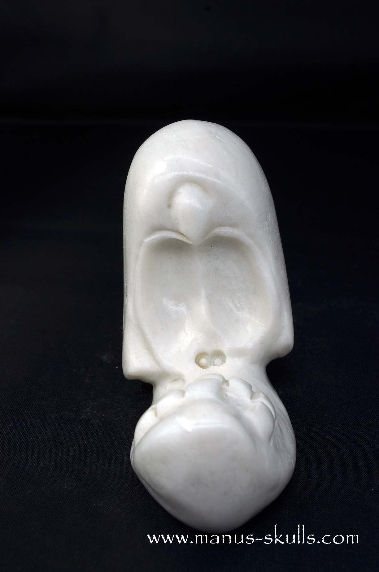 Manus skulls unique Crystal Carvings handmade skulls dragons pendants preseli bluestone tribals spiritual meaning wand Unicorn .. white steatite