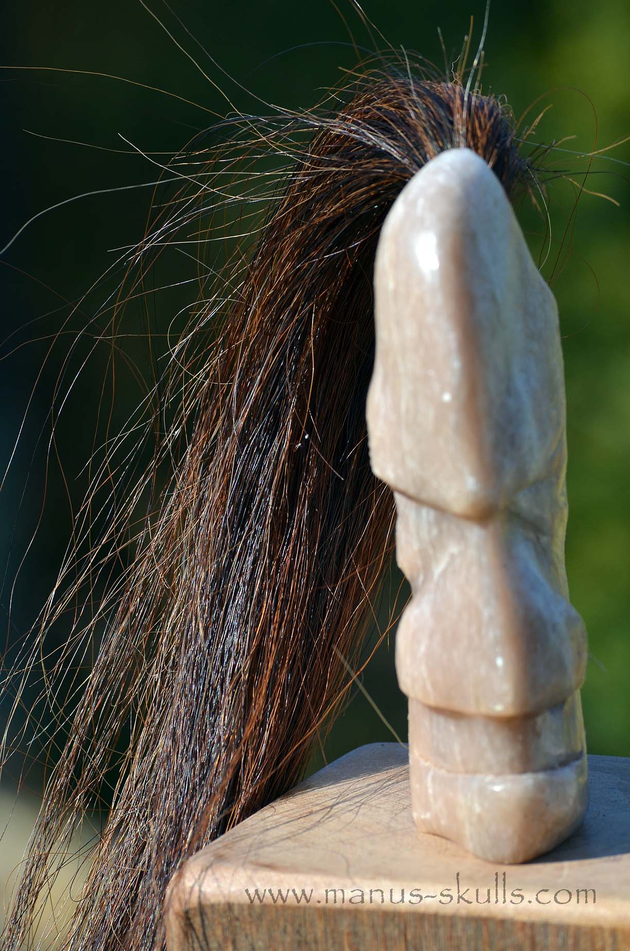 Pink Steatite Tribal Skull #033