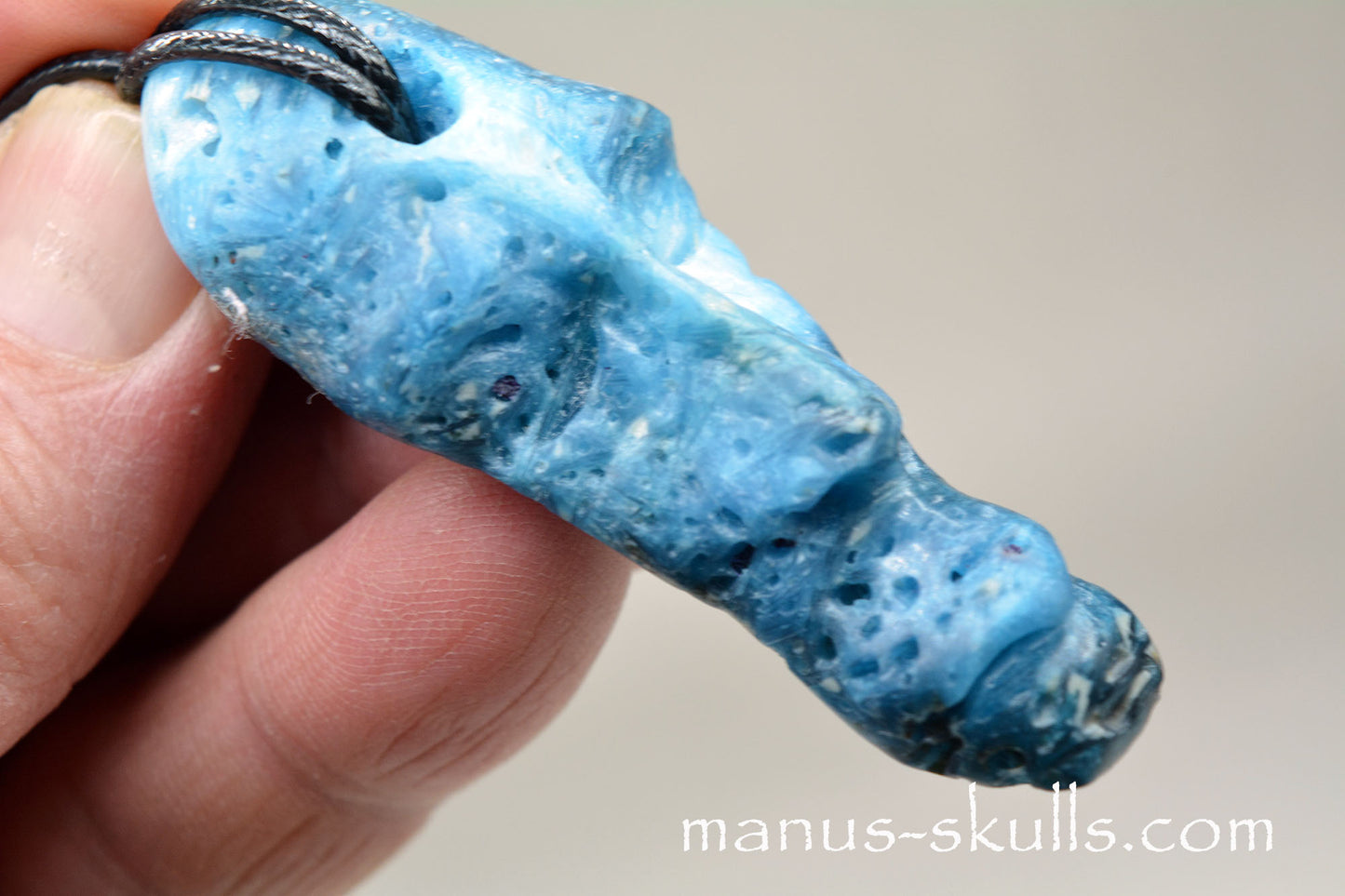 Glacierite ~ Blue Ice Stone Tribal Pendant