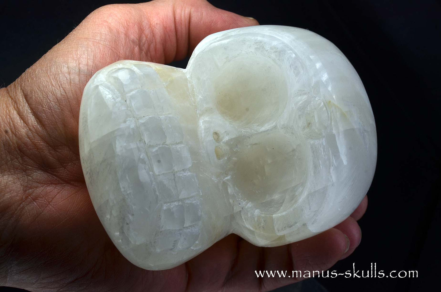 White Calcite Evolian Skull #02