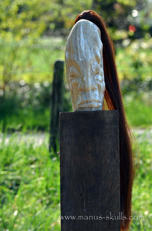 White Aragonite Tribe Statue #004