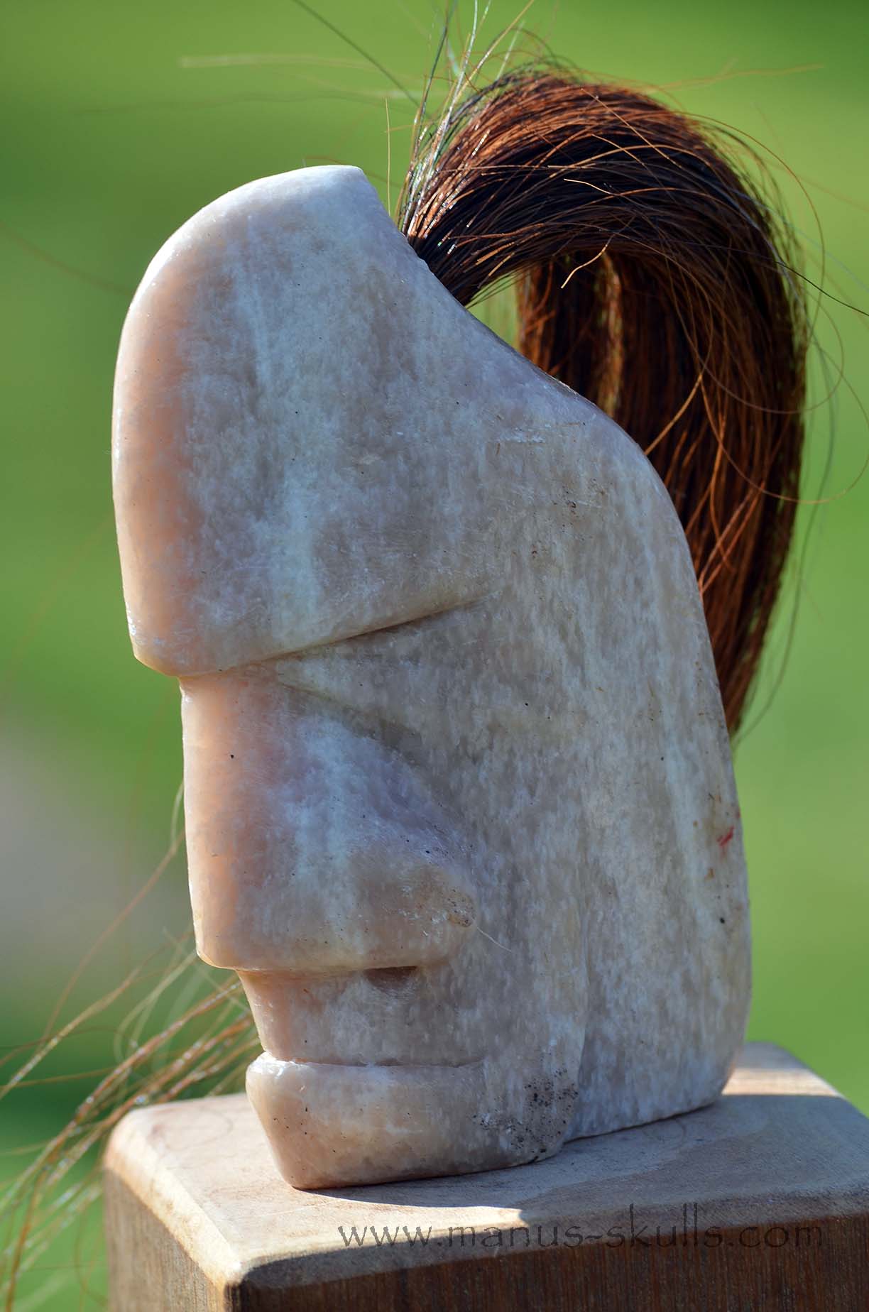 Pink Steatite Tribal Skull #033