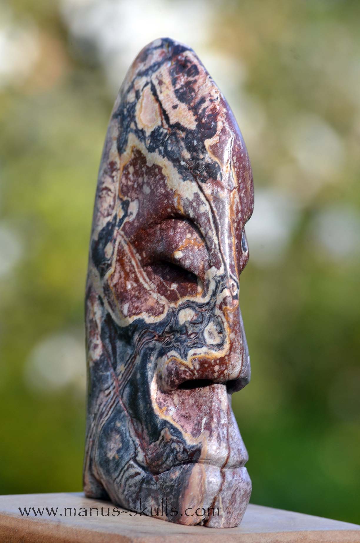 Hairless Batik Jasper Tribal Skull #20