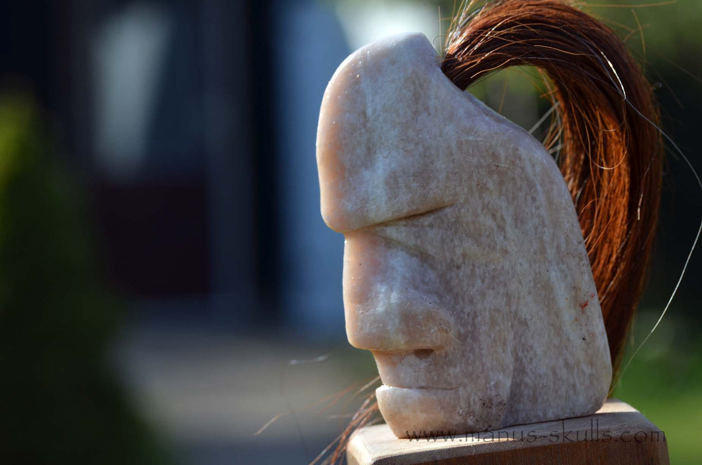 Pink Steatite Tribal Skull #033