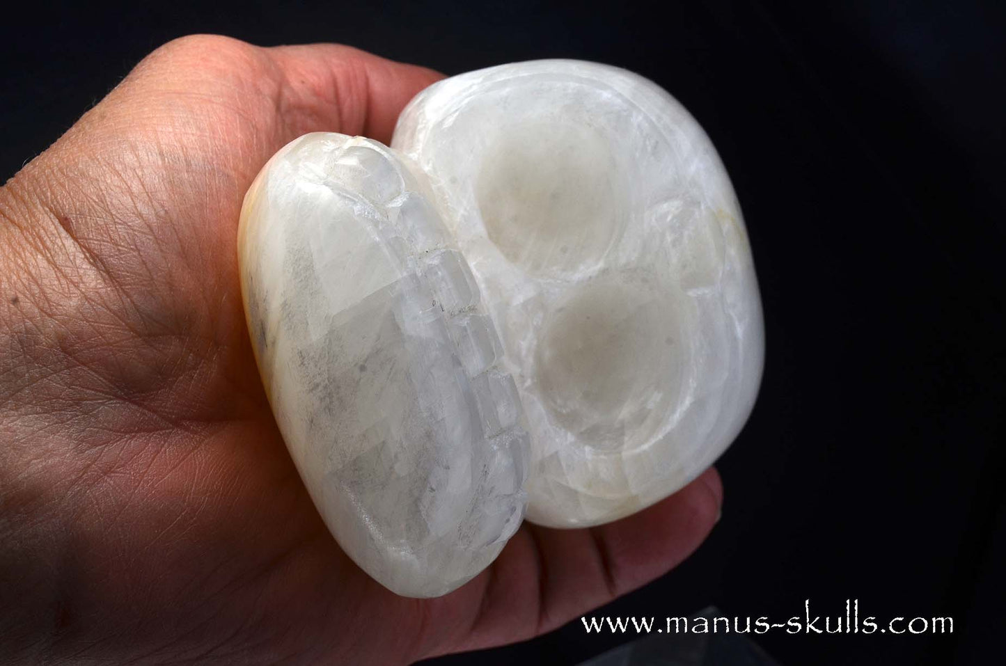 White Calcite Evolian Skull #02