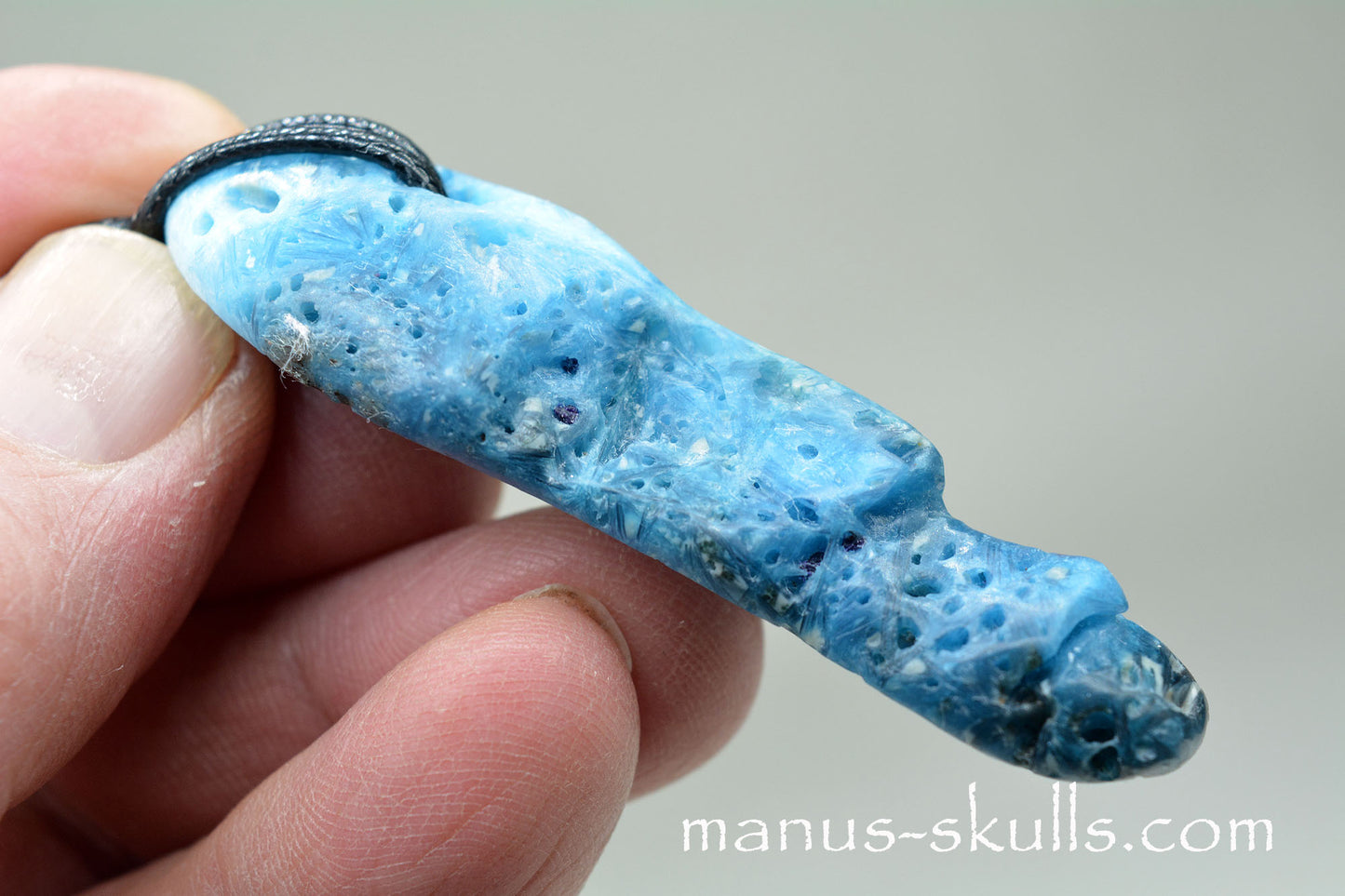 Glacierite ~ Blue Ice Stone Tribal Pendant