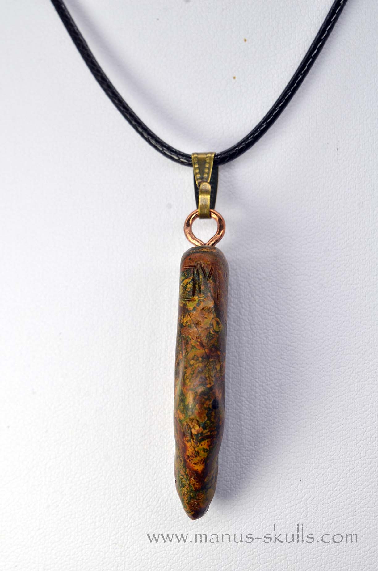 Yellow Moss Agate Tribal Pendant