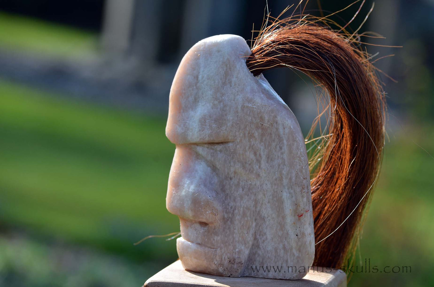 Pink Steatite Tribal Skull #033