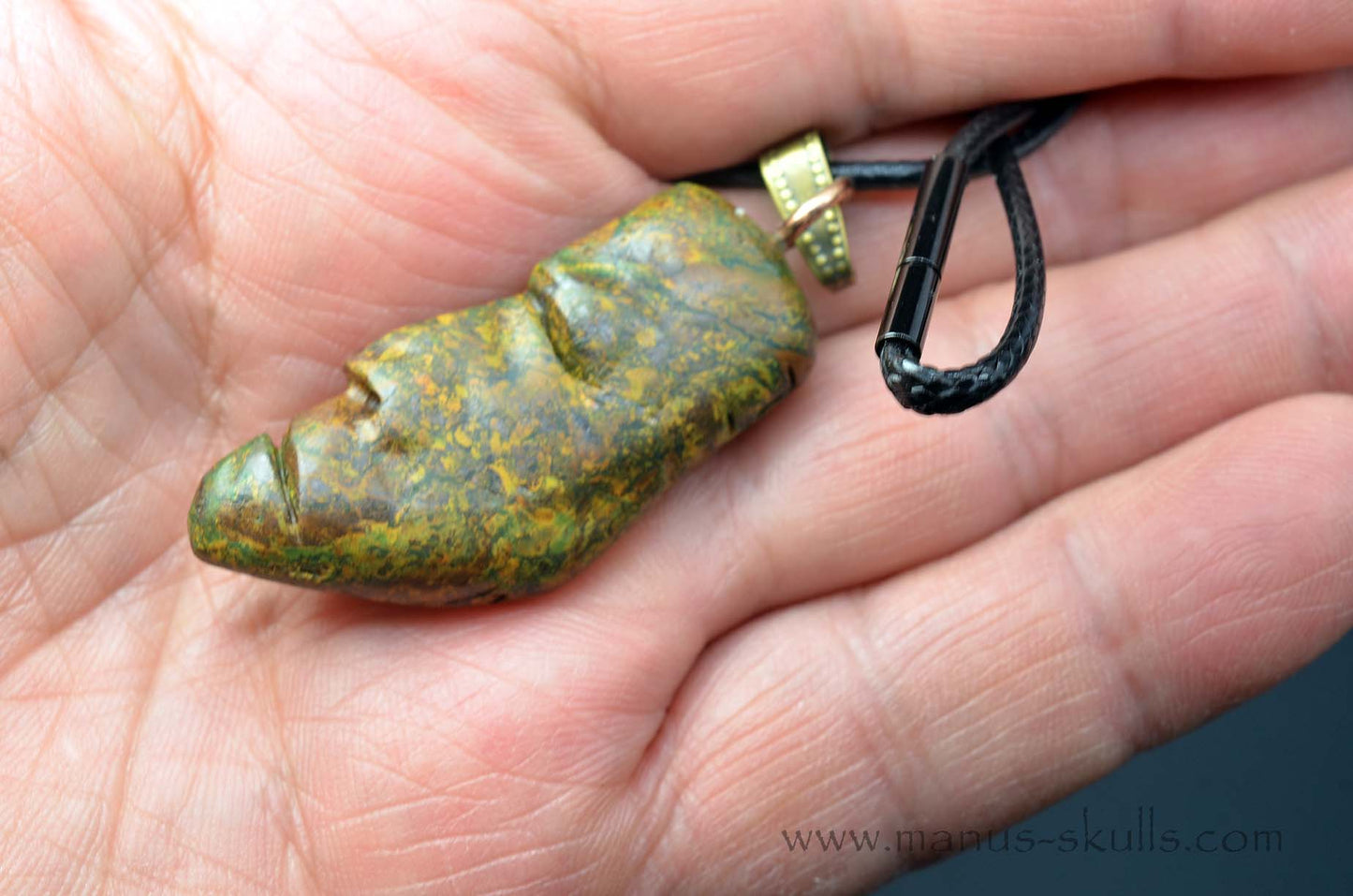 Yellow Moss Agate Tribal Pendant