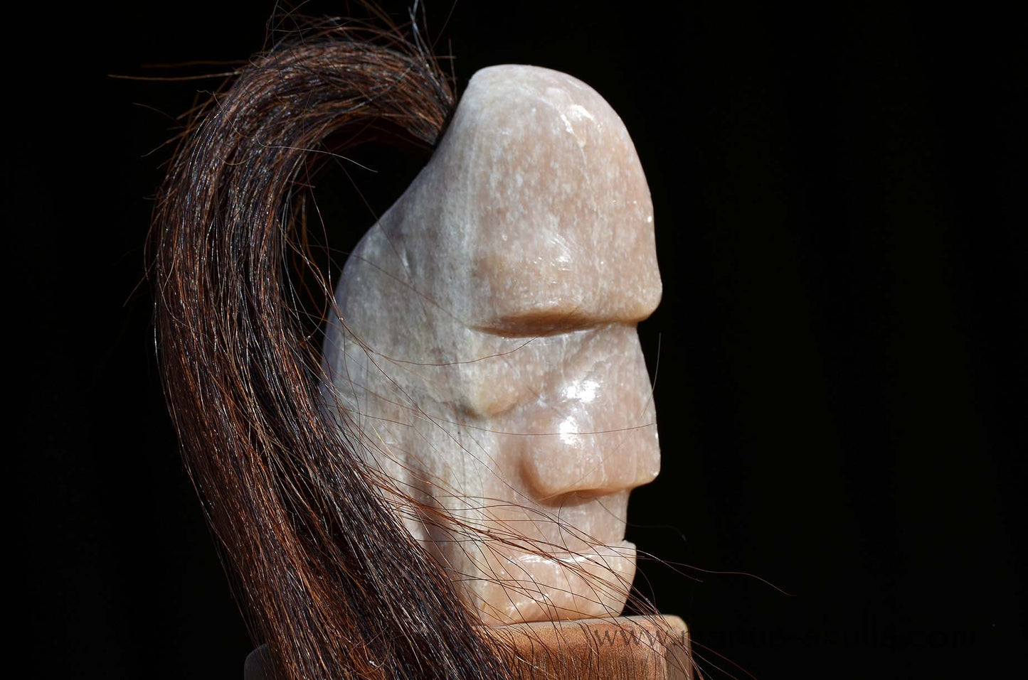 Pink Steatite Tribal Skull #033