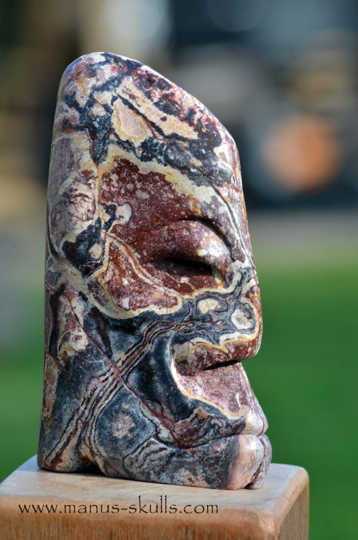 Hairless Batik Jasper Tribal Skull #20