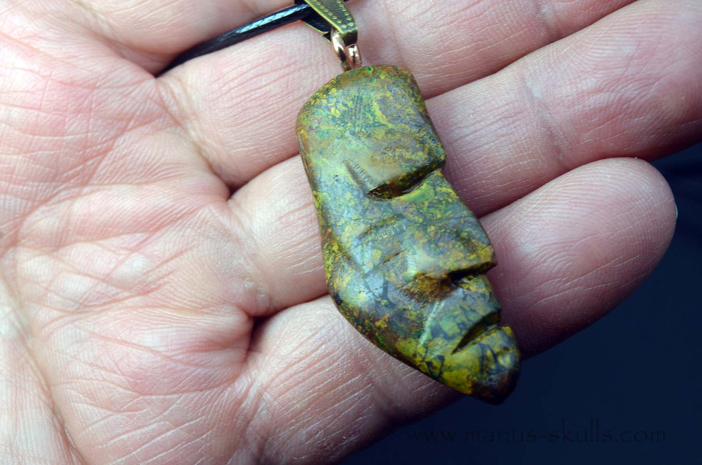 Yellow Moss Agate Tribal Pendant