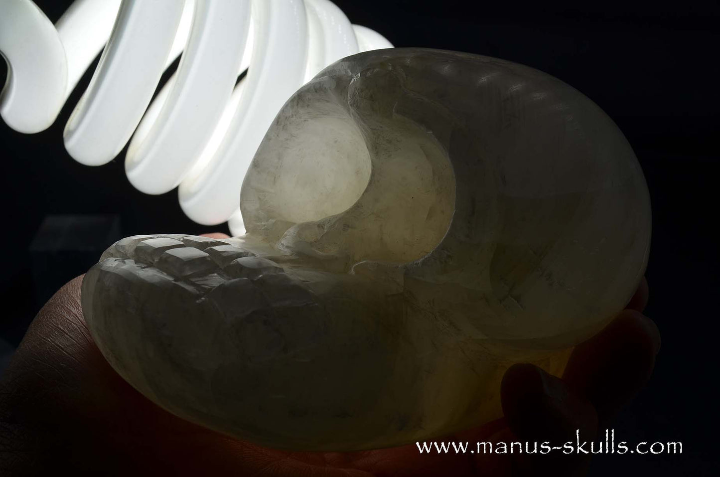 White Calcite Evolian Skull #02