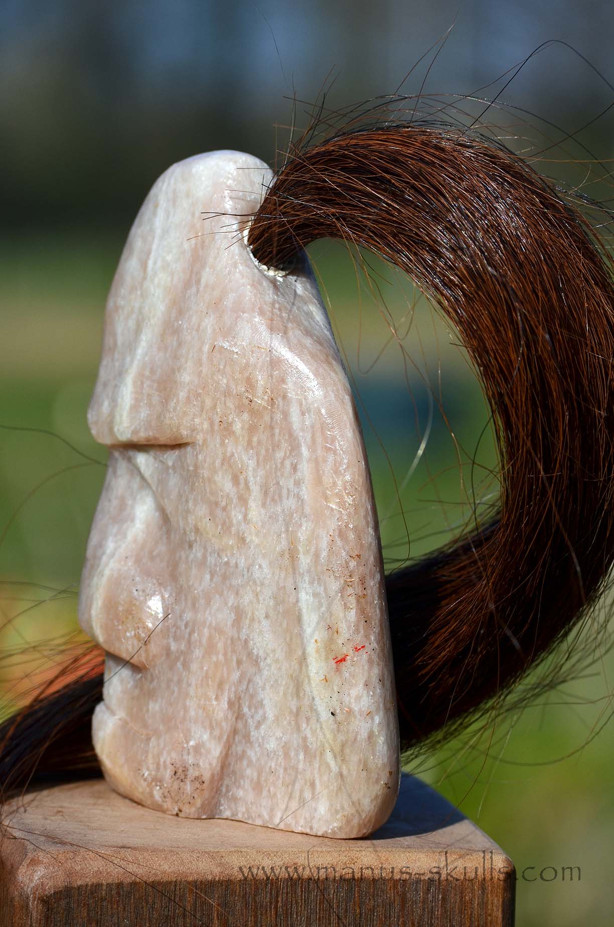 Pink Steatite Tribal Skull #033