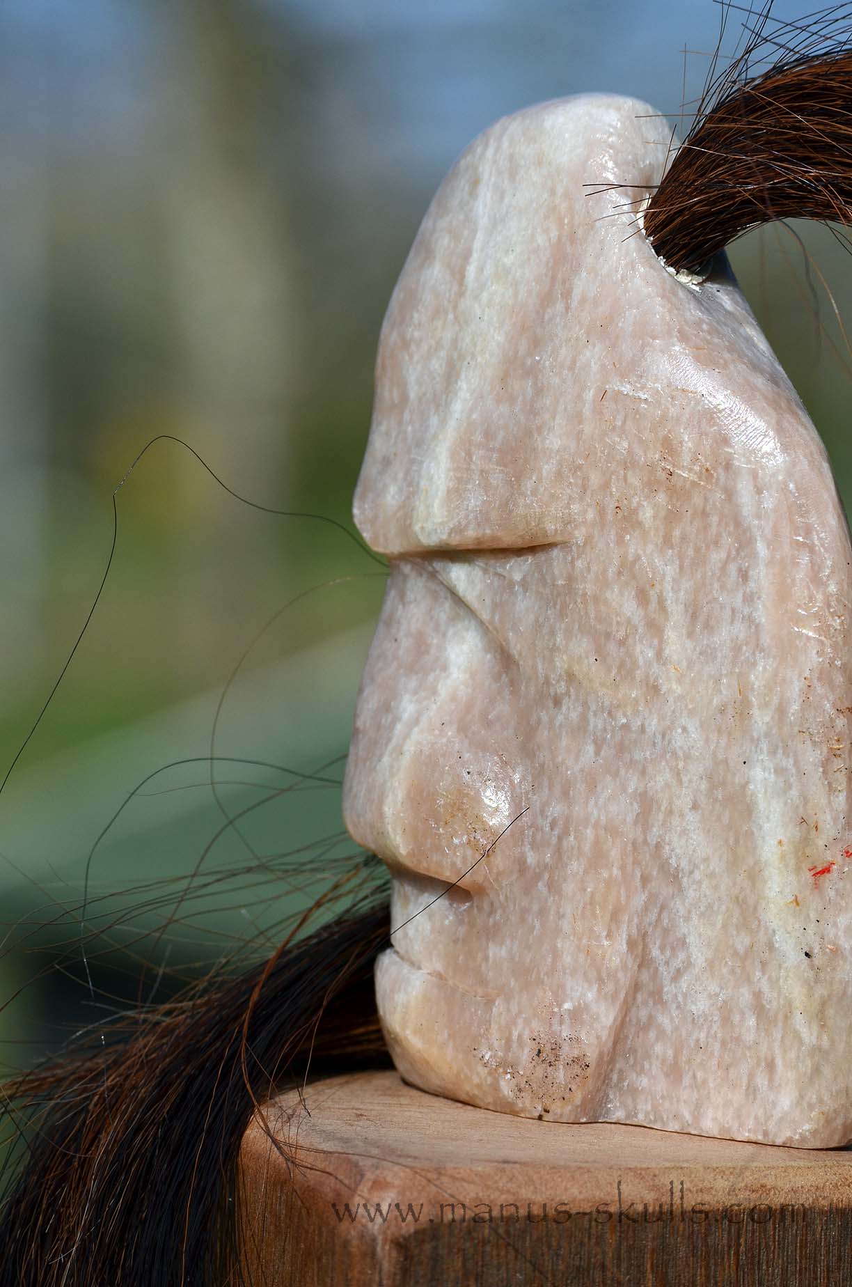 Pink Steatite Tribal Skull #033