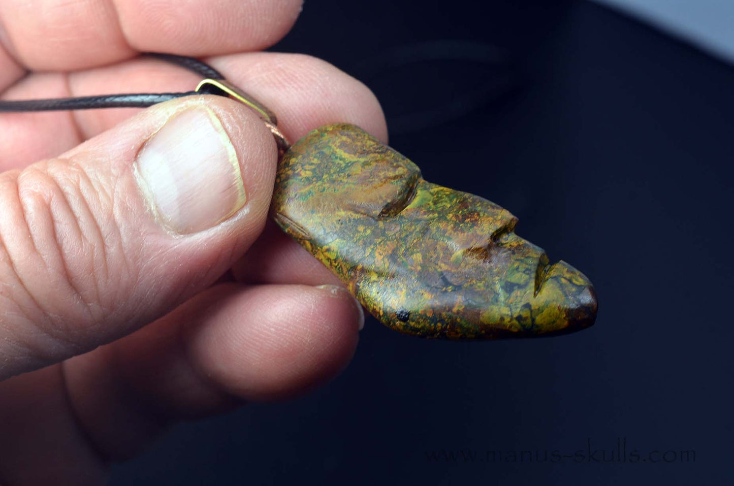 Yellow Moss Agate Tribal Pendant