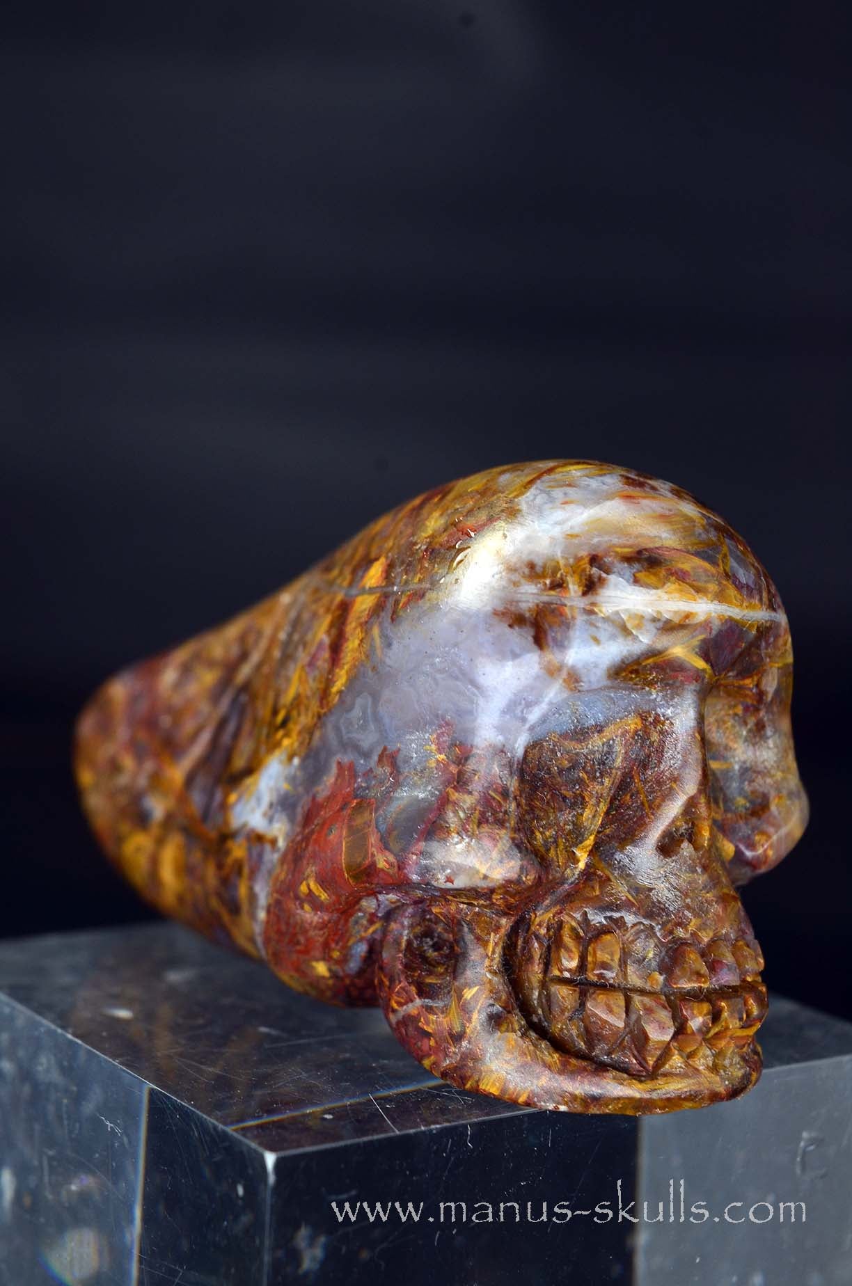 Manus skulls unique Crystal Carvings handmade skulls dragons pendants preseli bluestone tribals spiritual meaning wand Unicorn .. pietersite