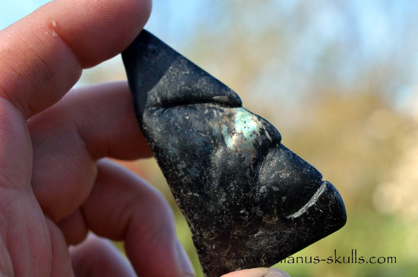 Nuummite Cuddlestone Meditation Conehead Skull