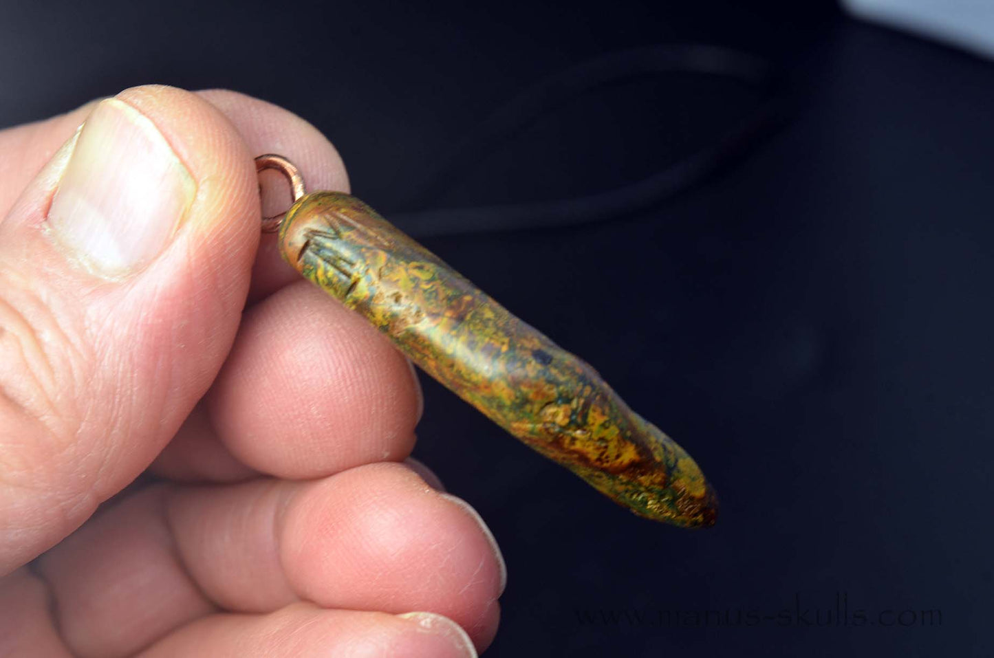 Yellow Moss Agate Tribal Pendant