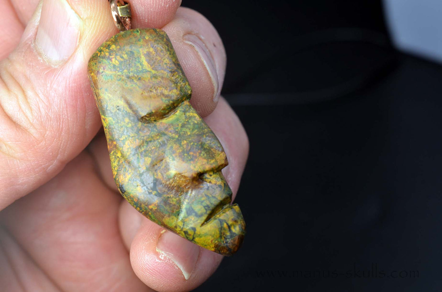 Yellow Moss Agate Tribal Pendant