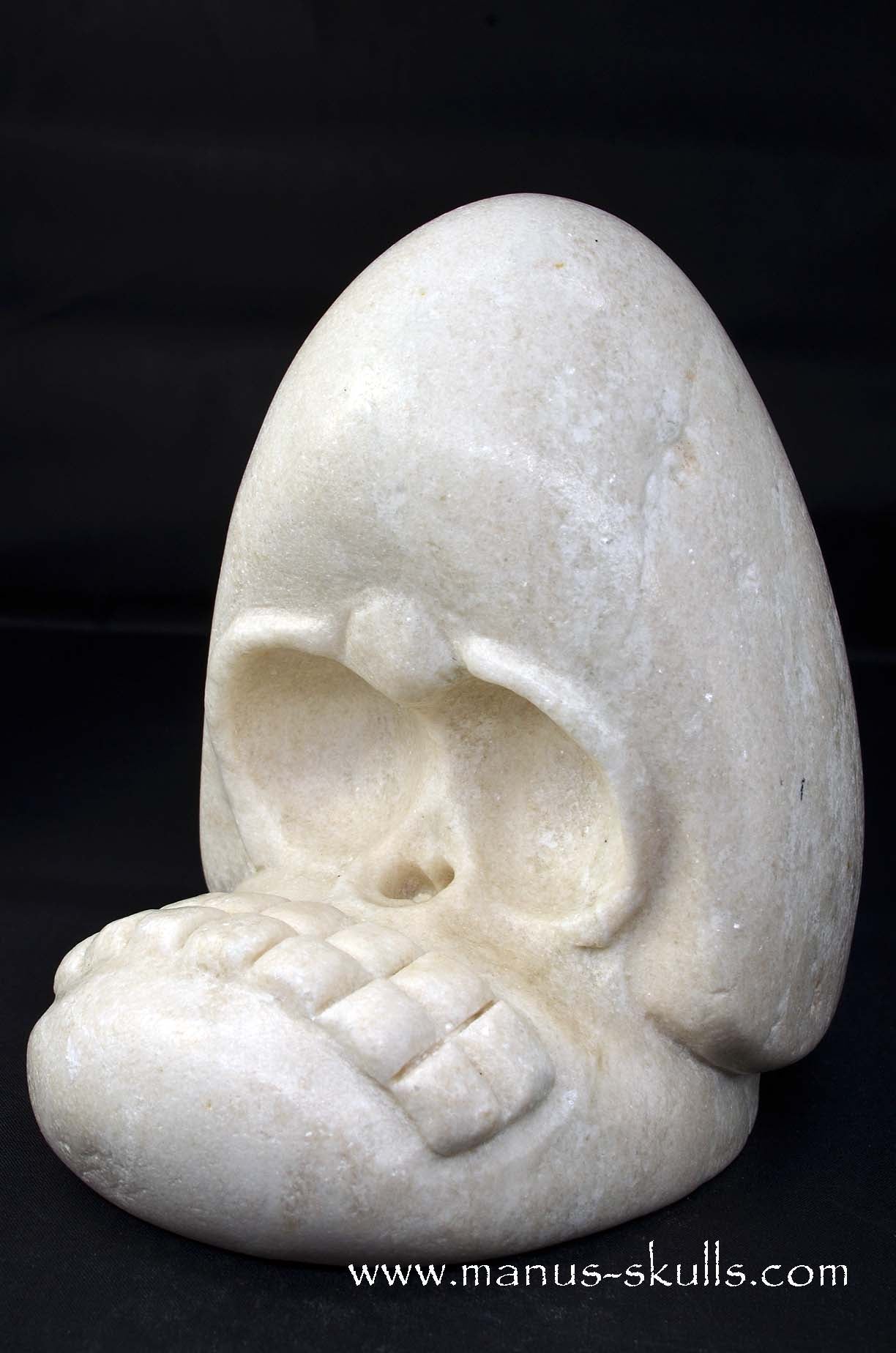 Manus skulls unique Crystal Carvings handmade skulls dragons pendants preseli bluestone tribals spiritual meaning wand Unicorn .. white steatite