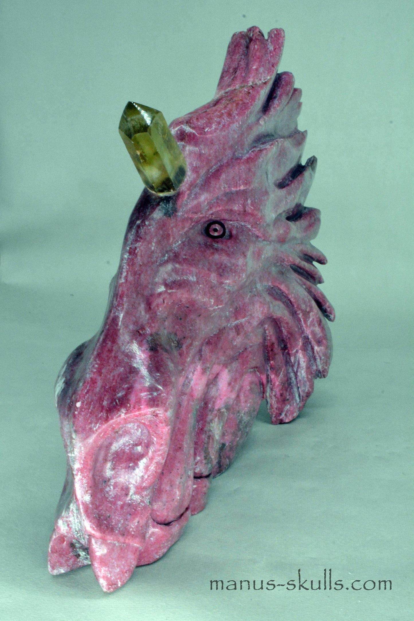 Large Thulite Unicorn Dragon with Citrine horn ....