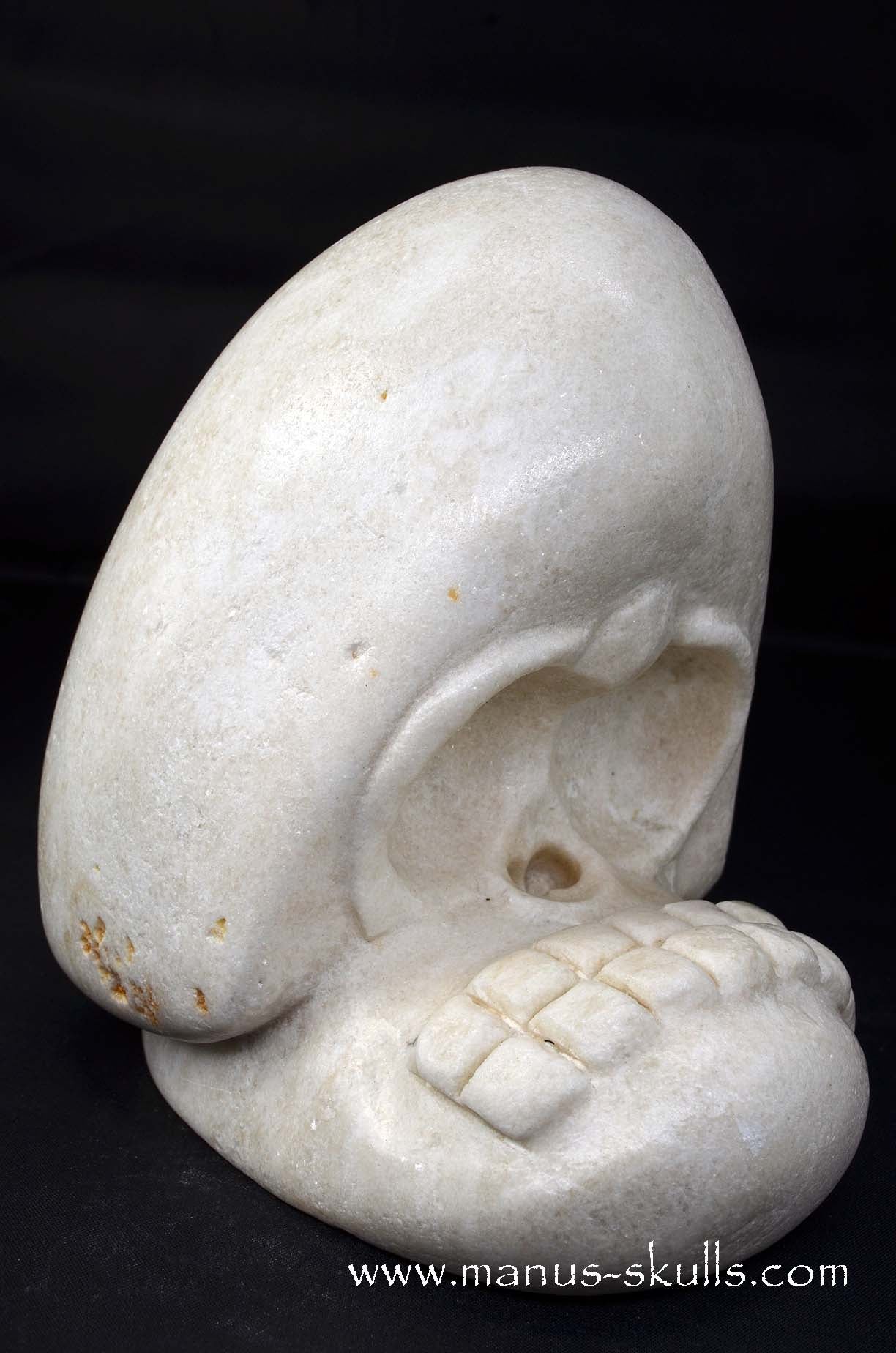 Manus skulls unique Crystal Carvings handmade skulls dragons pendants preseli bluestone tribals spiritual meaning wand Unicorn .. white steatite