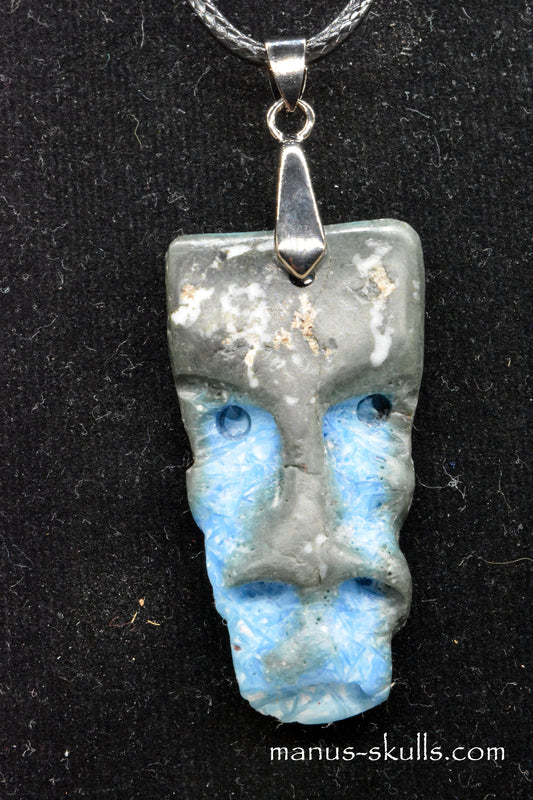 Glacierite ~ Blue Ice Stone Tribal Pendant