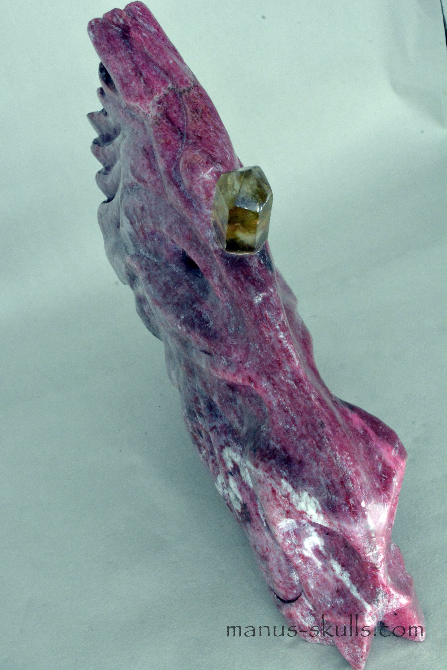 Large Thulite Unicorn Dragon with Citrine horn ....