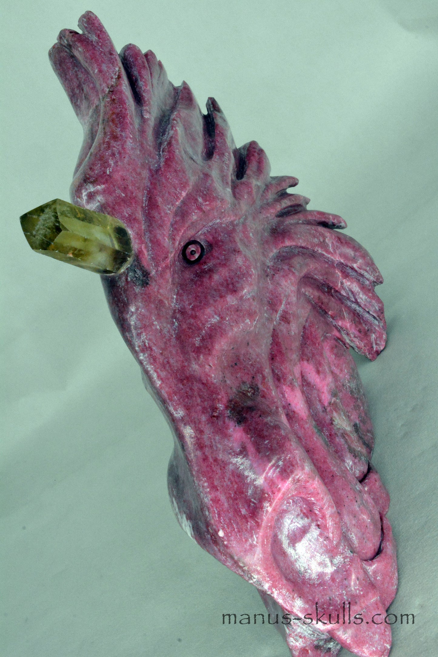 Large Thulite Unicorn Dragon with Citrine horn ....