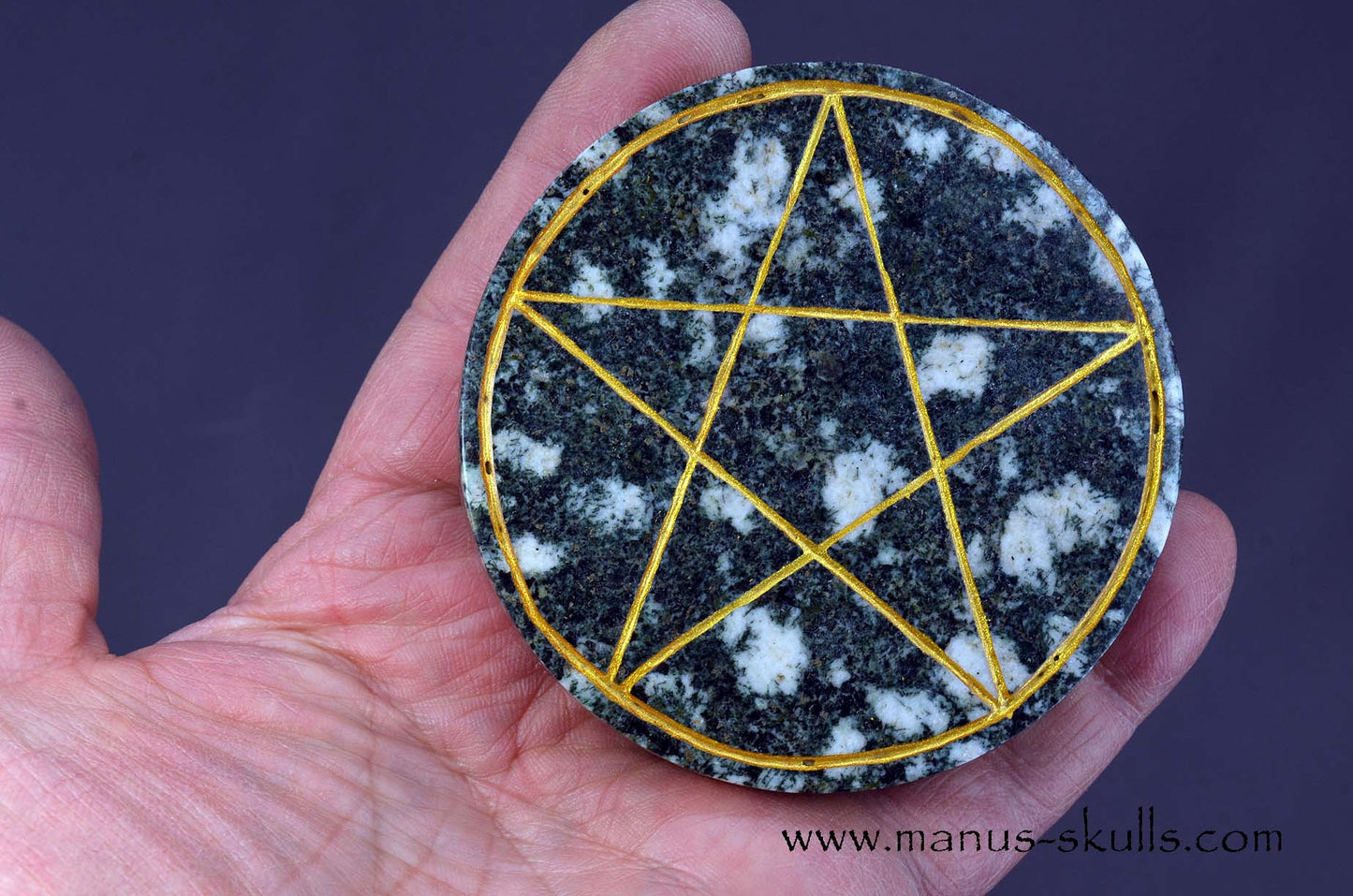 Preseli Bluestone Tarot Symbol gold etched Pentacle disc
