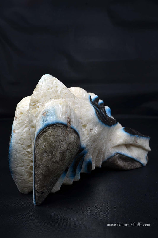 Manus skulls unique Crystal Carvings handmade skulls dragons pendants preseli bluestone tribals spiritual meaning wand Unicorn ..  galcierite