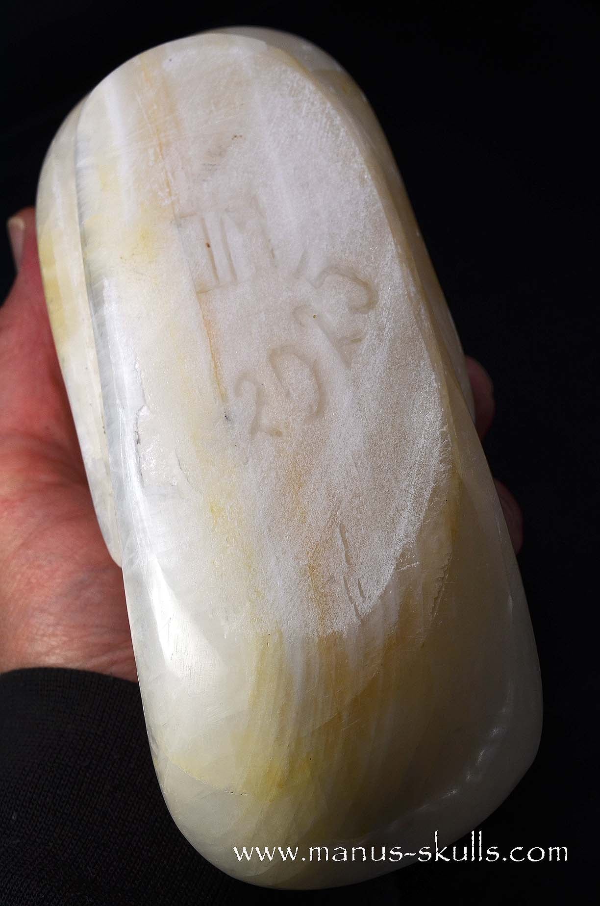 White Calcite Evolian Skull #04