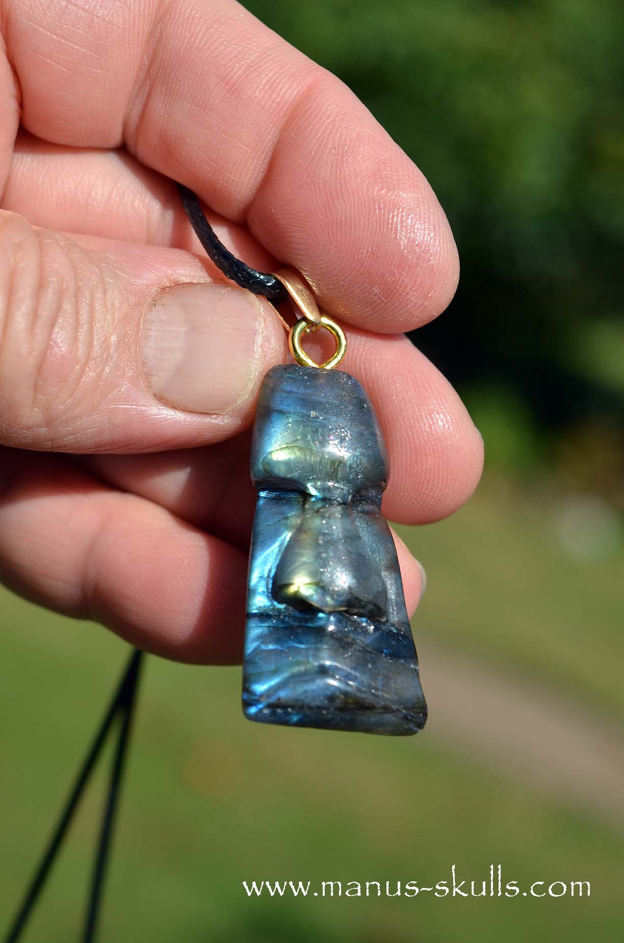 Shiny Labradorite Tribal Pendant