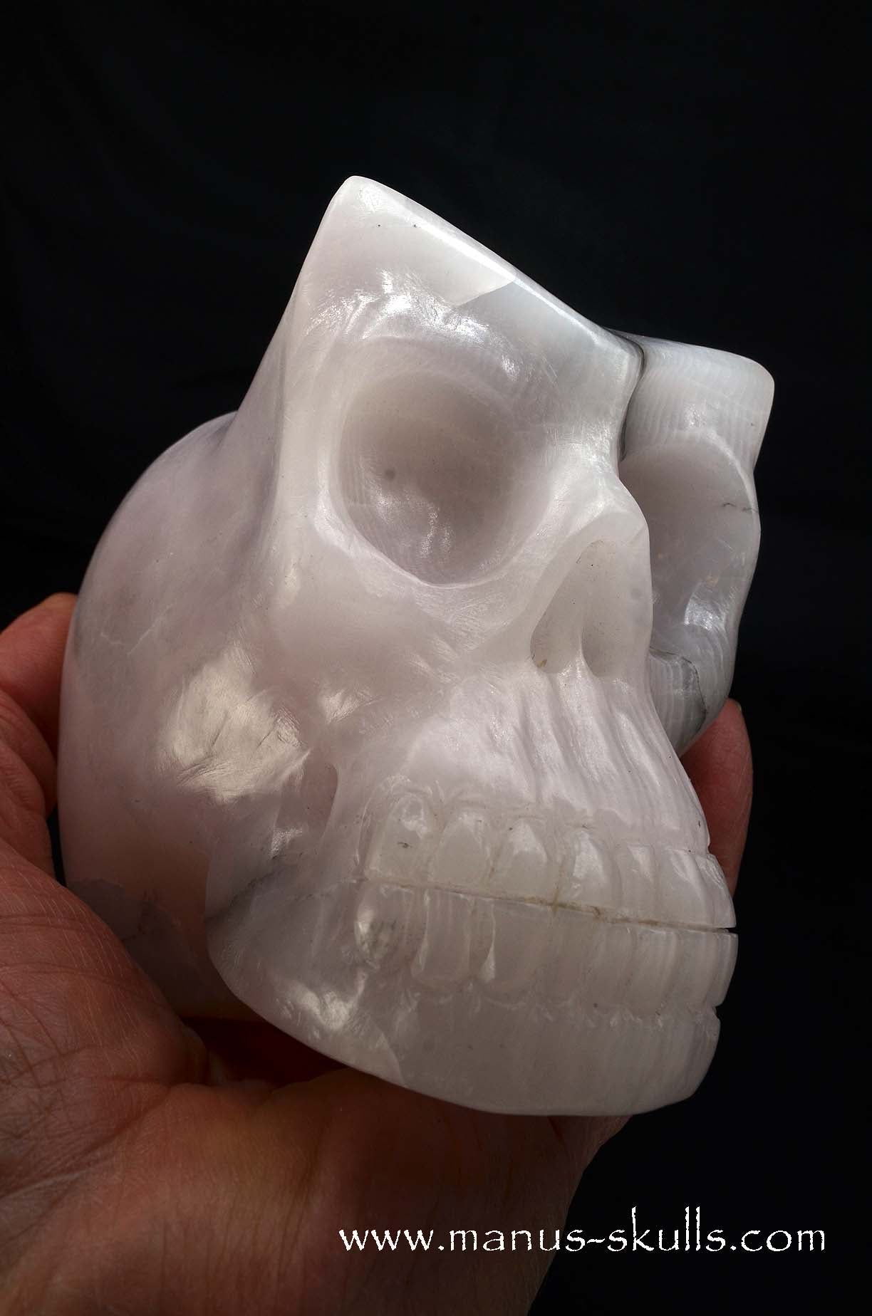 Mangano Calcite Alien Skull