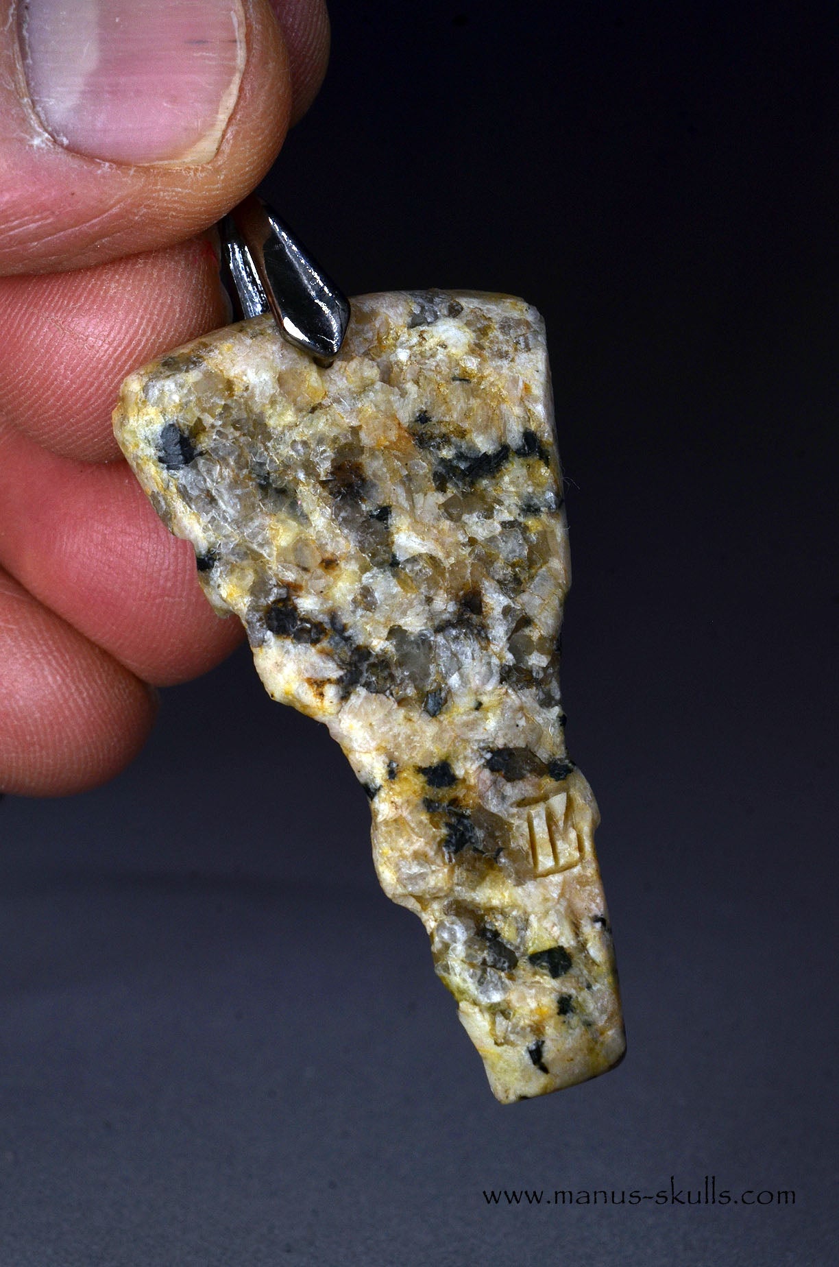 Yellow GRANITE Tribal Pendant