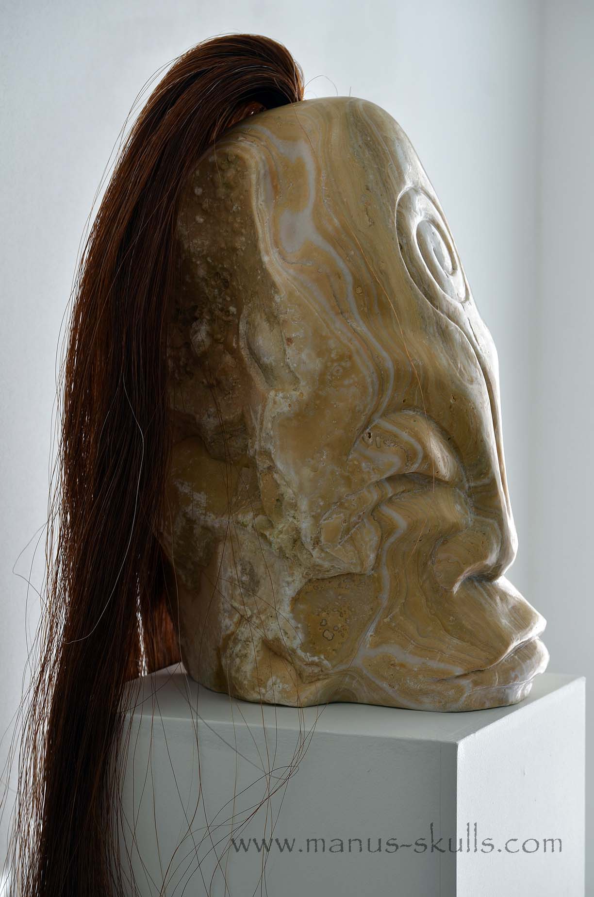 White Aragonite Tribe Statue #004