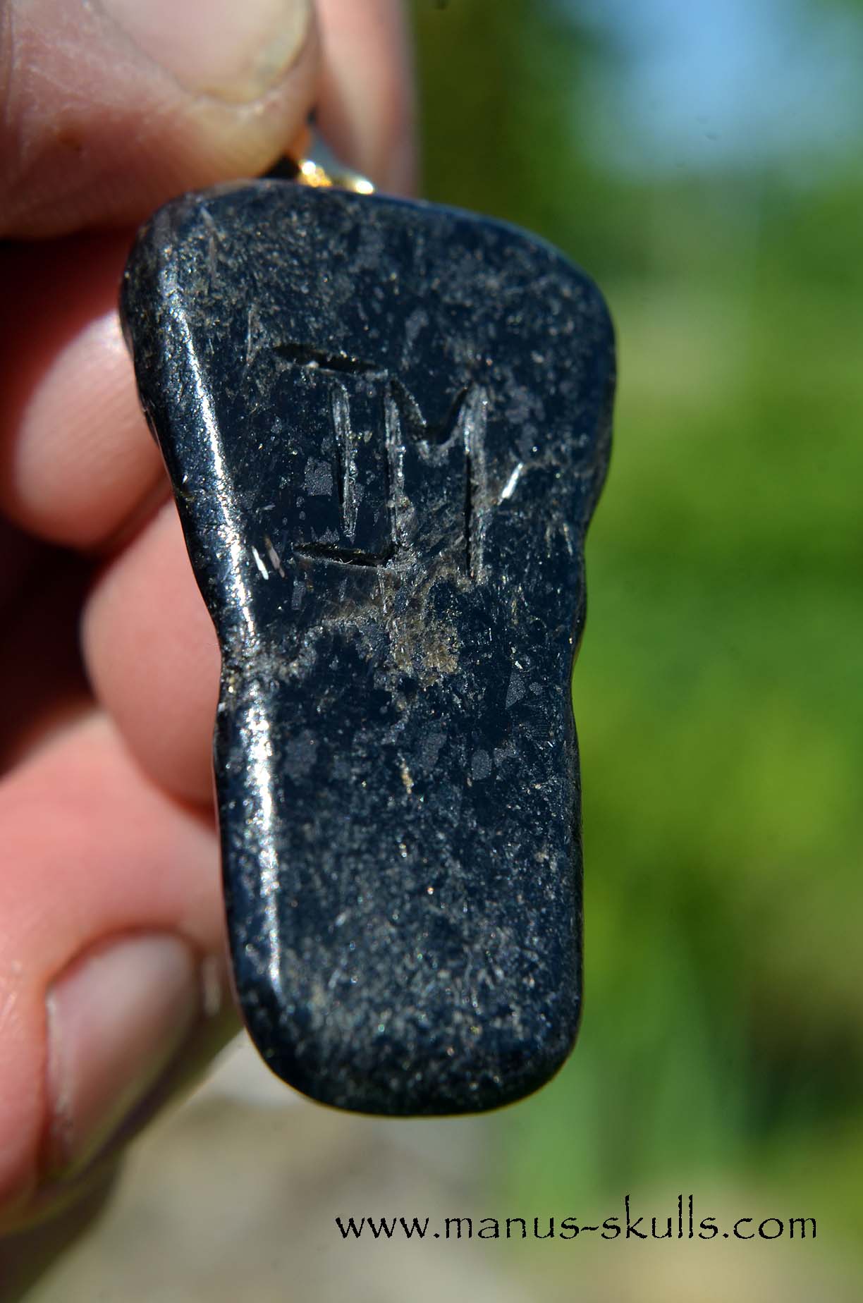 Nuummite face Pendant