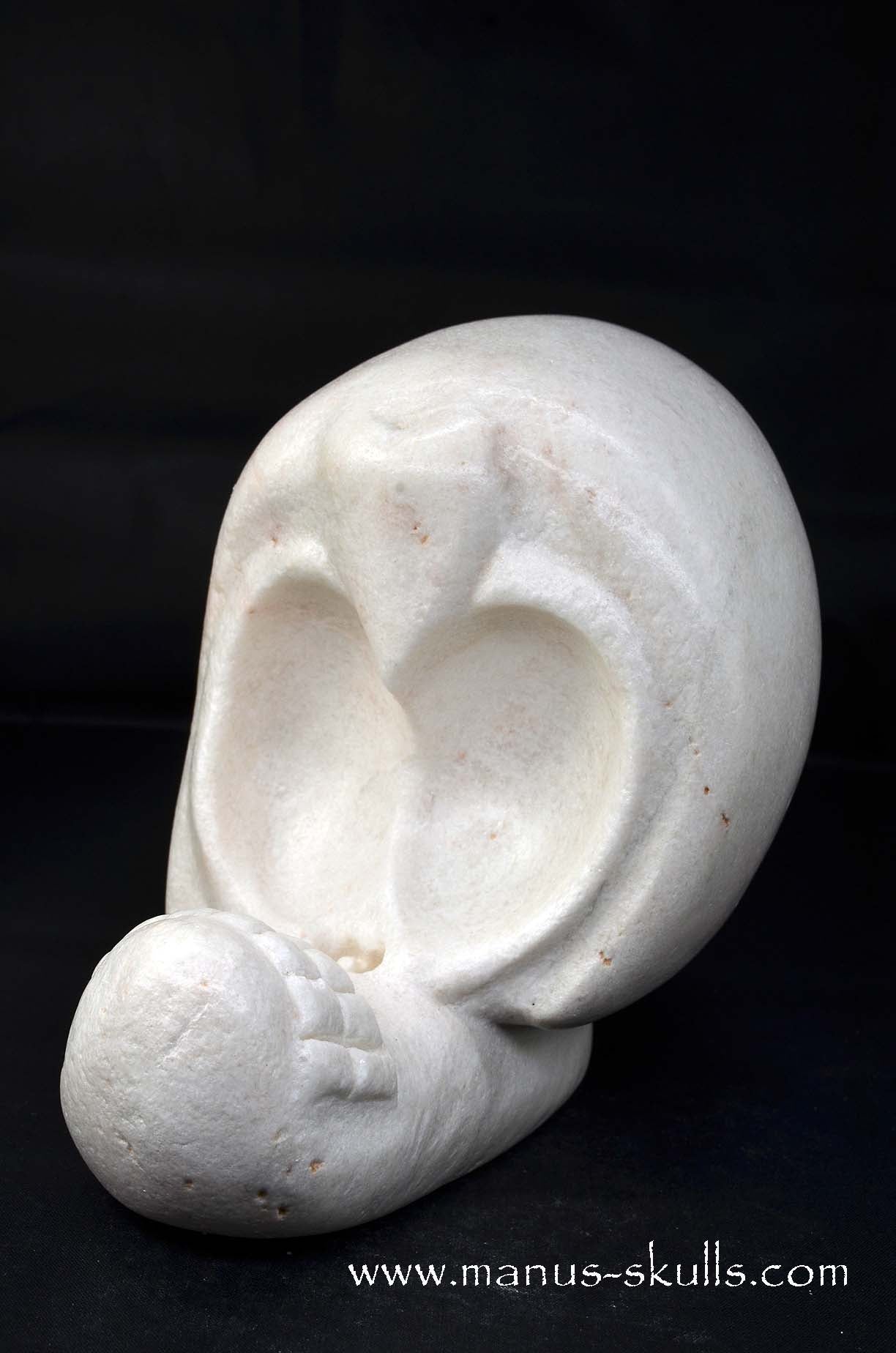 Manus skulls unique Crystal Carvings handmade skulls dragons pendants preseli bluestone tribals spiritual meaning wand Unicorn .. white steatite